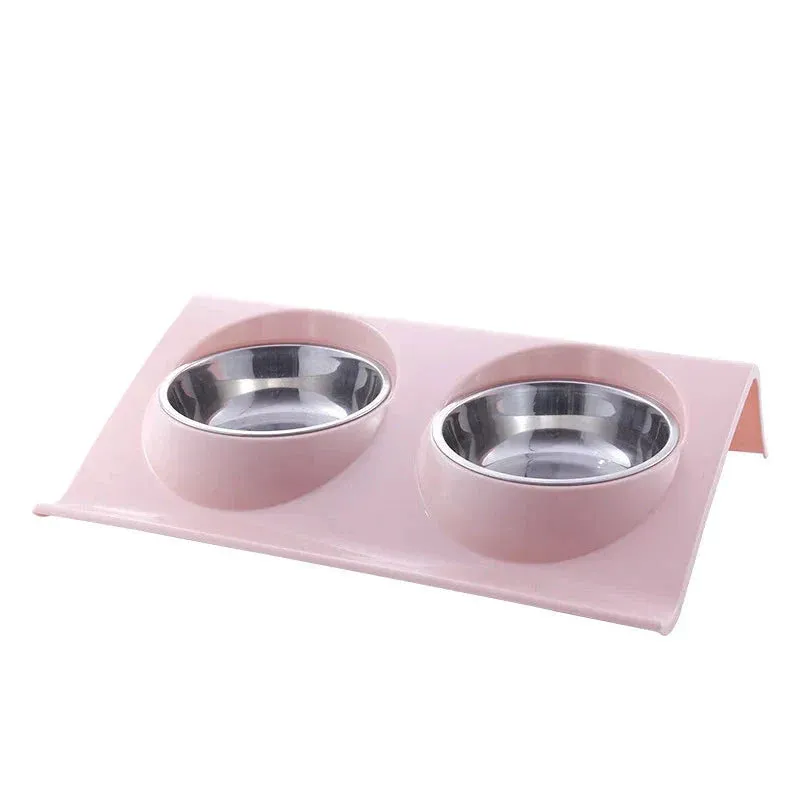 Eco-Friendly Stainless Steel Dual Pet Bowls for Small to Medium Dogs and Cats