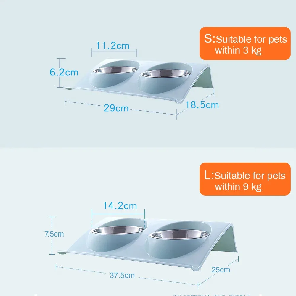 Eco-Friendly Stainless Steel Dual Pet Bowls for Small to Medium Dogs and Cats