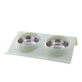 Eco-Friendly Stainless Steel Dual Pet Bowls for Small to Medium Dogs and Cats