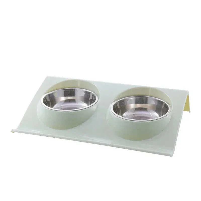 Eco-Friendly Stainless Steel Dual Pet Bowls for Small to Medium Dogs and Cats
