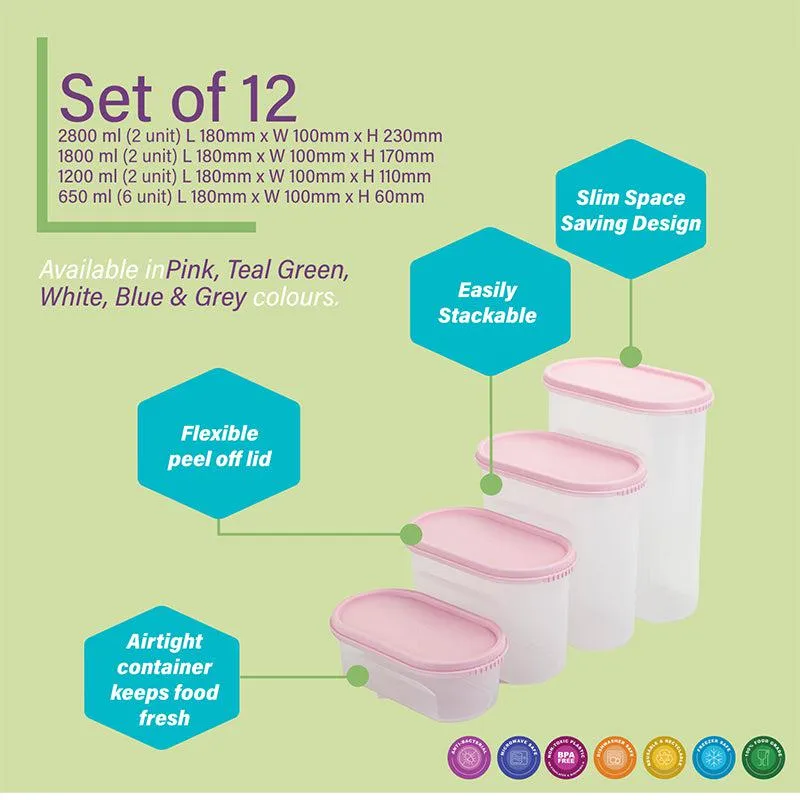 Elmera Storage Conatiner (Pink) - Set Of Twelve