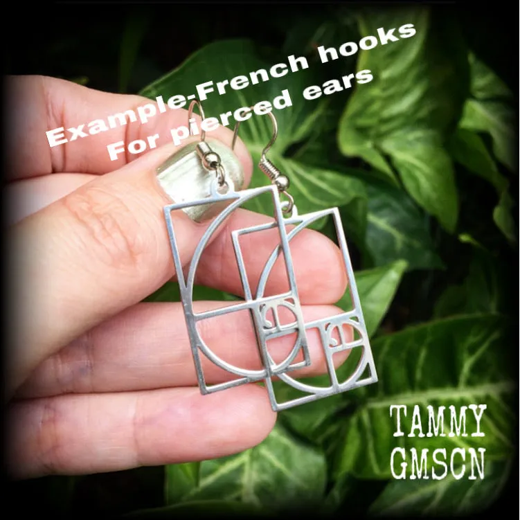 Fibonacci spiral earrings-Sacred geometry jewelry