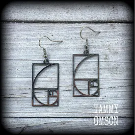 Fibonacci spiral earrings-Sacred geometry jewelry