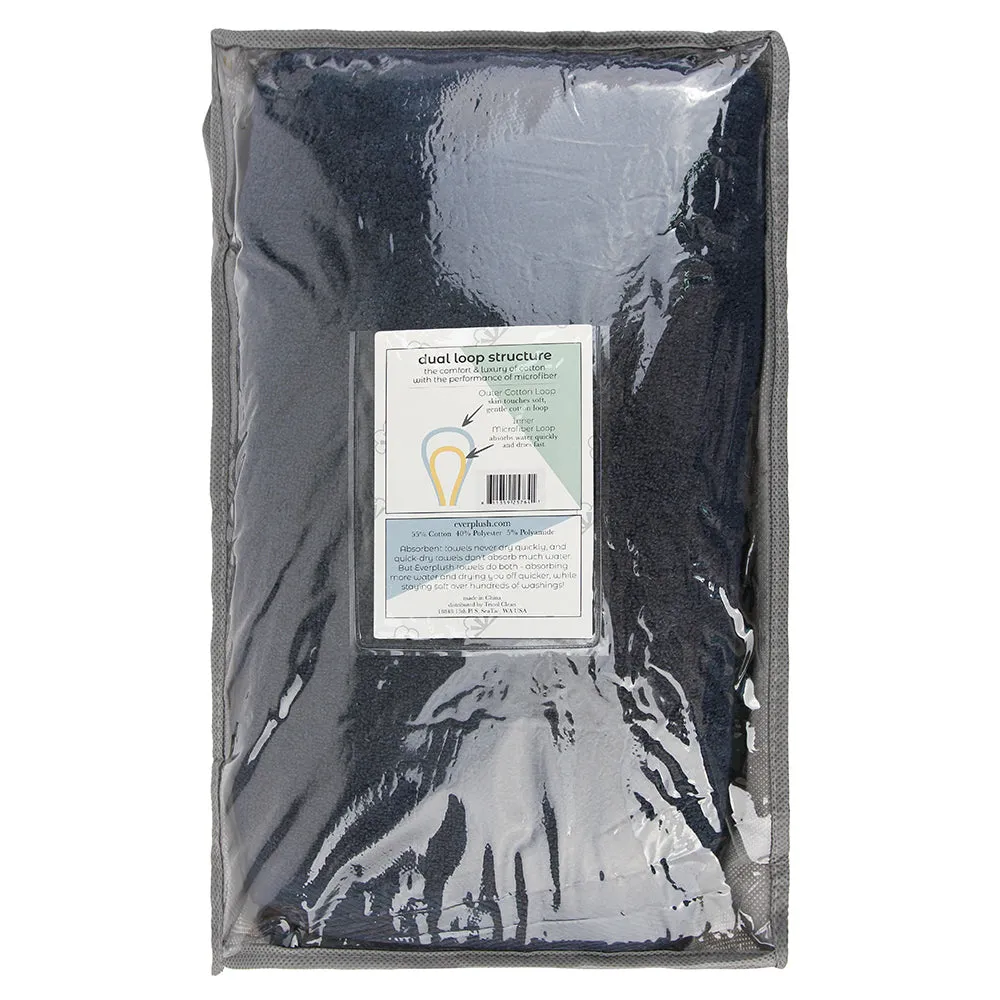 Flat Loop 6 Piece Bath Towel Set, Navy Blue