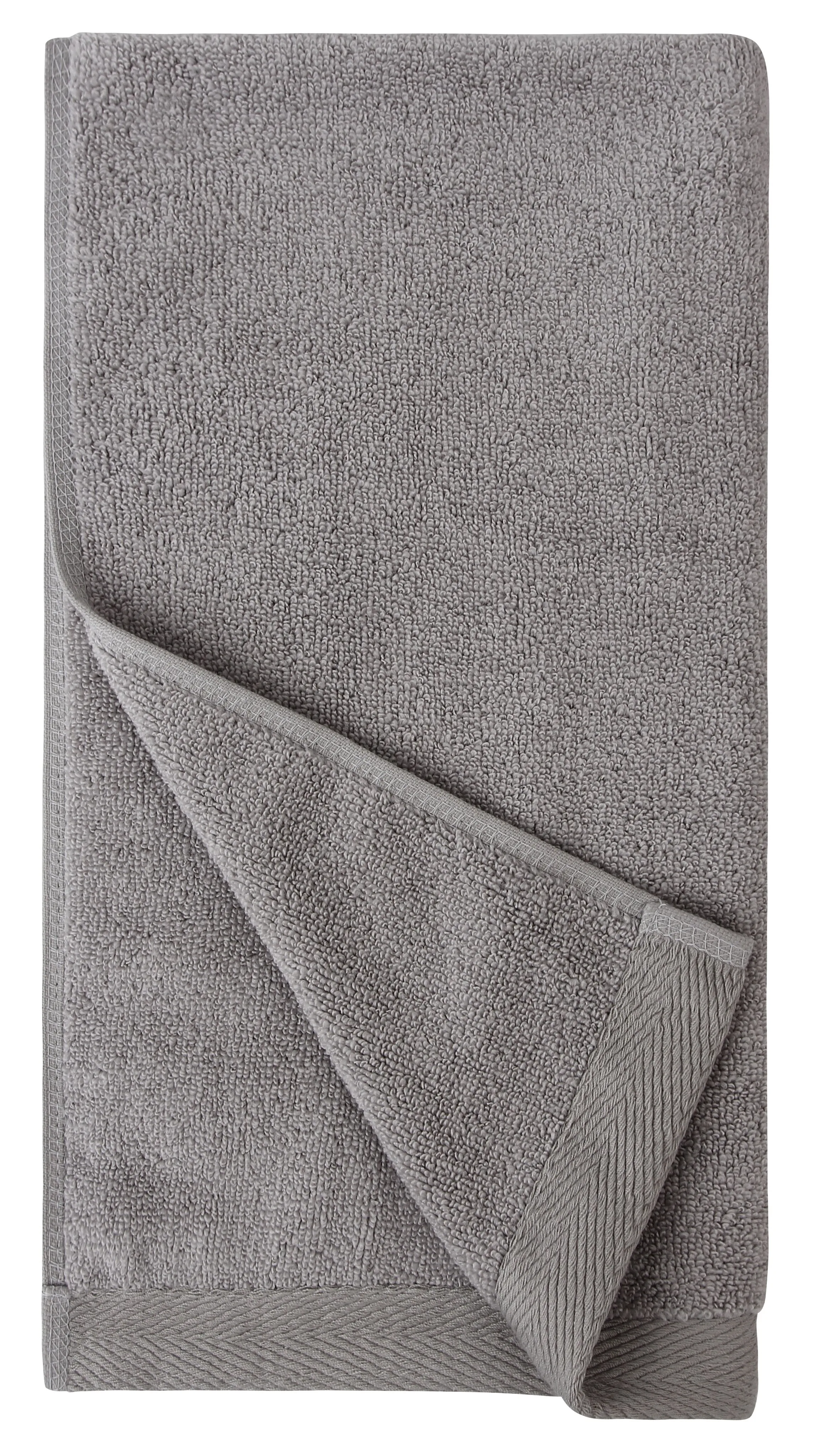 Flat Loop Hand Towels - 4 Pack, Ash (Light Grey)