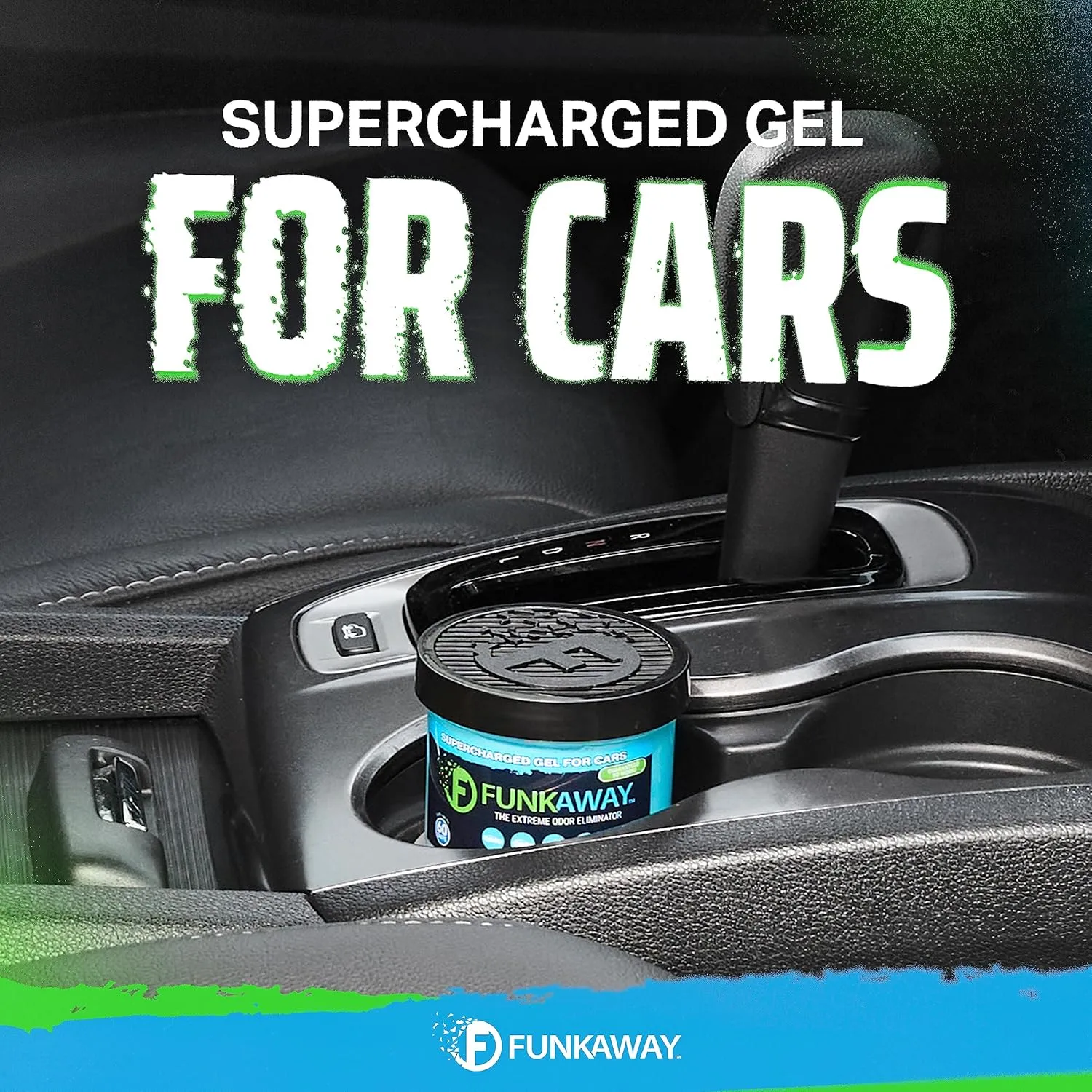 FunkAway Supercharged Gel for Cars, 4.5 oz., Extreme Odor Eliminator Soaks Up and Removes Smells in Cars, SUVs, Trucks and RVs for Long-Lasting Results