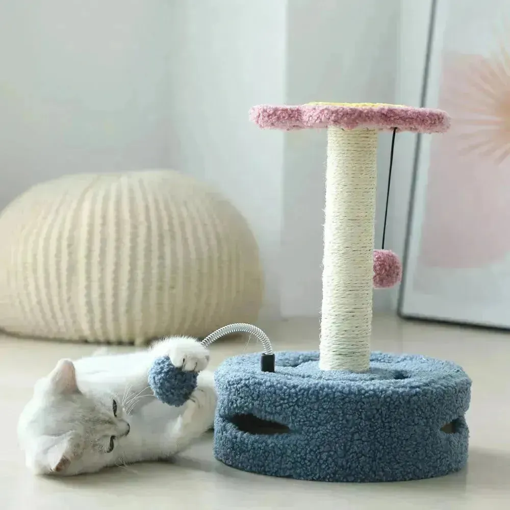 Funny Cat Toy Scratching Board - Multifunctional Cat Tree & Scratching Column