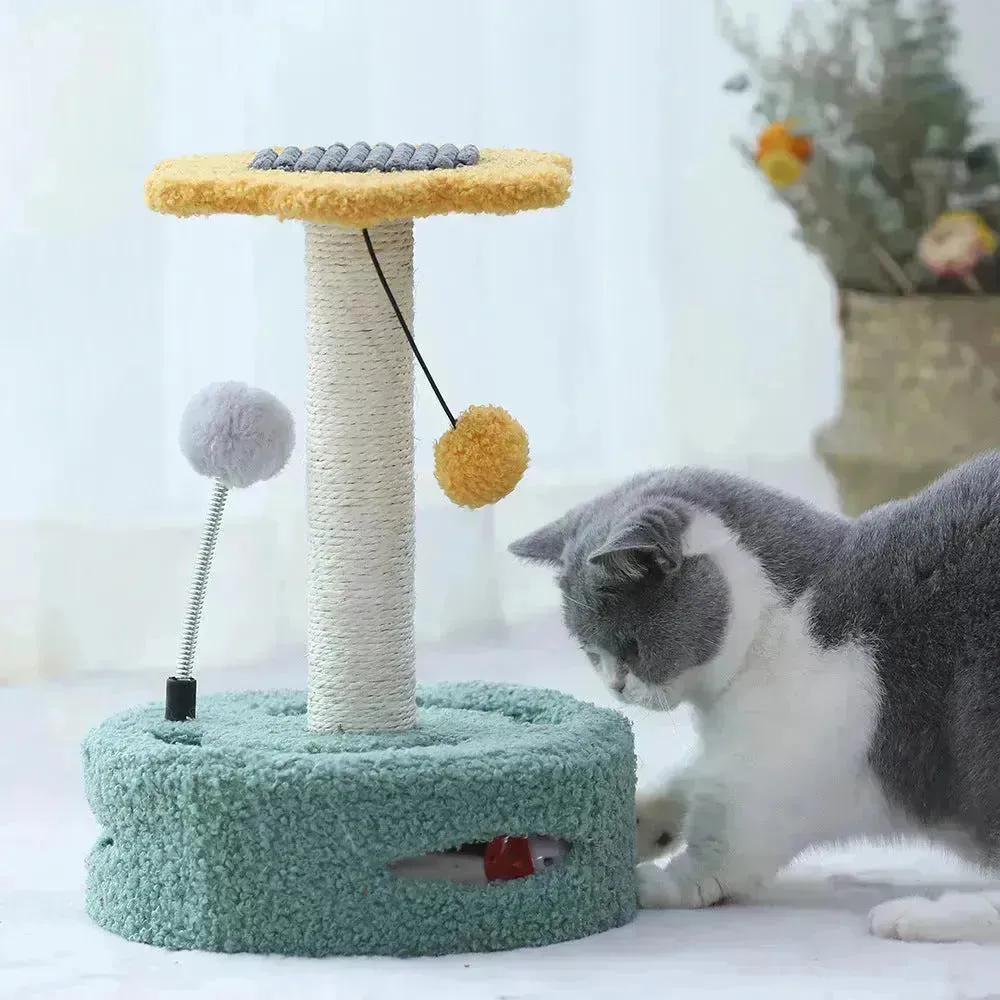Funny Cat Toy Scratching Board - Multifunctional Cat Tree & Scratching Column