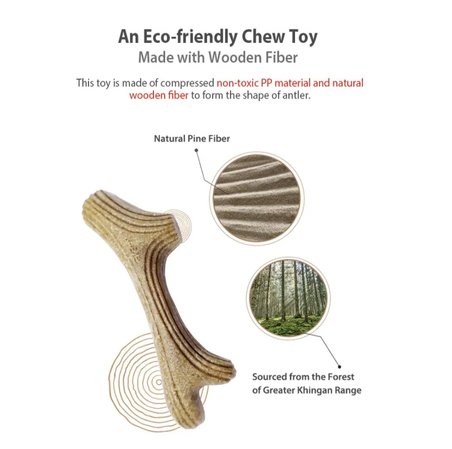 GiGwi Wooden Antler Series: Durable, Natural Dog Chew Bone