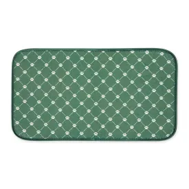 Hunter Green Printed Trellis Paw Pet Mat Small