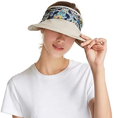ICOLOR Sun Cap Sun Flap Hats Outdoor 360°Sun UPF 50  Women Lady Wide Brim Cap Visor Hats UV Protection Summer Sun Hats