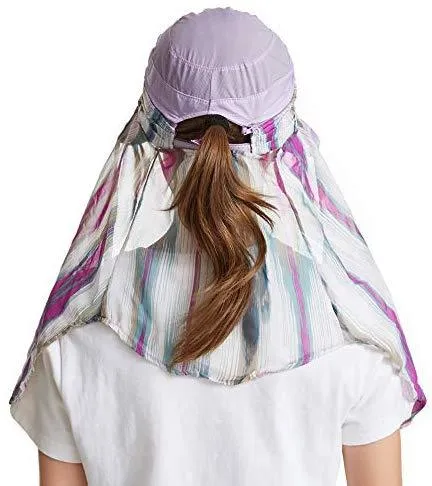 ICOLOR Sun Cap Sun Flap Hats Outdoor 360°Sun UPF 50  Women Lady Wide Brim Cap Visor Hats UV Protection Summer Sun Hats