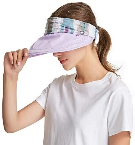 ICOLOR Sun Cap Sun Flap Hats Outdoor 360°Sun UPF 50  Women Lady Wide Brim Cap Visor Hats UV Protection Summer Sun Hats