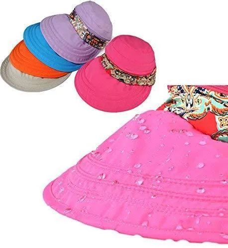 ICOLOR Sun Cap Sun Flap Hats Outdoor 360°Sun UPF 50  Women Lady Wide Brim Cap Visor Hats UV Protection Summer Sun Hats