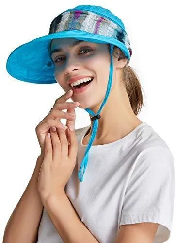 ICOLOR Sun Cap Sun Flap Hats Outdoor 360°Sun UPF 50  Women Lady Wide Brim Cap Visor Hats UV Protection Summer Sun Hats