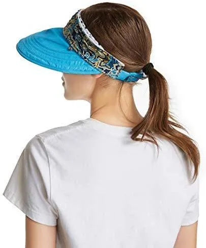 ICOLOR Sun Cap Sun Flap Hats Outdoor 360°Sun UPF 50  Women Lady Wide Brim Cap Visor Hats UV Protection Summer Sun Hats