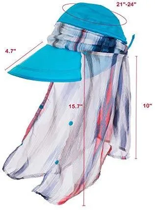 ICOLOR Sun Cap Sun Flap Hats Outdoor 360°Sun UPF 50  Women Lady Wide Brim Cap Visor Hats UV Protection Summer Sun Hats