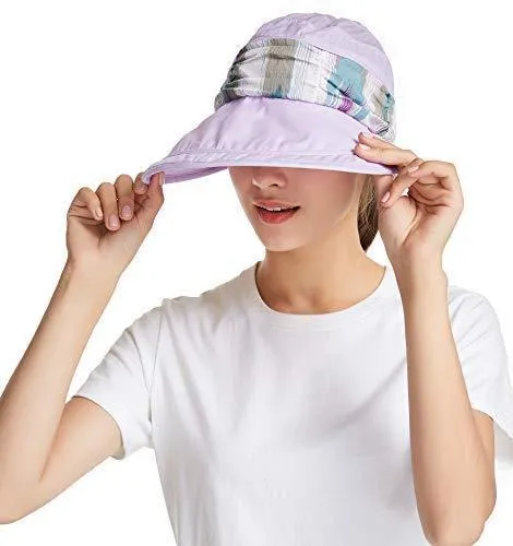 ICOLOR Sun Cap Sun Flap Hats Outdoor 360°Sun UPF 50  Women Lady Wide Brim Cap Visor Hats UV Protection Summer Sun Hats
