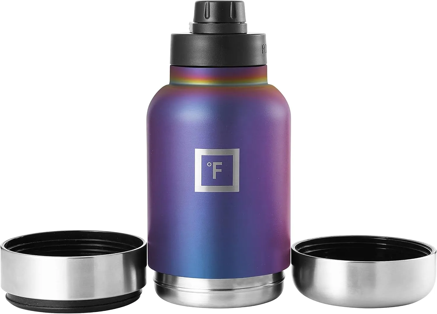 IRON FLASK Portable Dog Water Bottle & Bowl - All-in-One Travel Accessories Pet Food & Liquids for Car, Hiking, Camping - Leak-Proof, Double Walled, Insulated - 32 oz, 2 Dog Bowls - Aurora