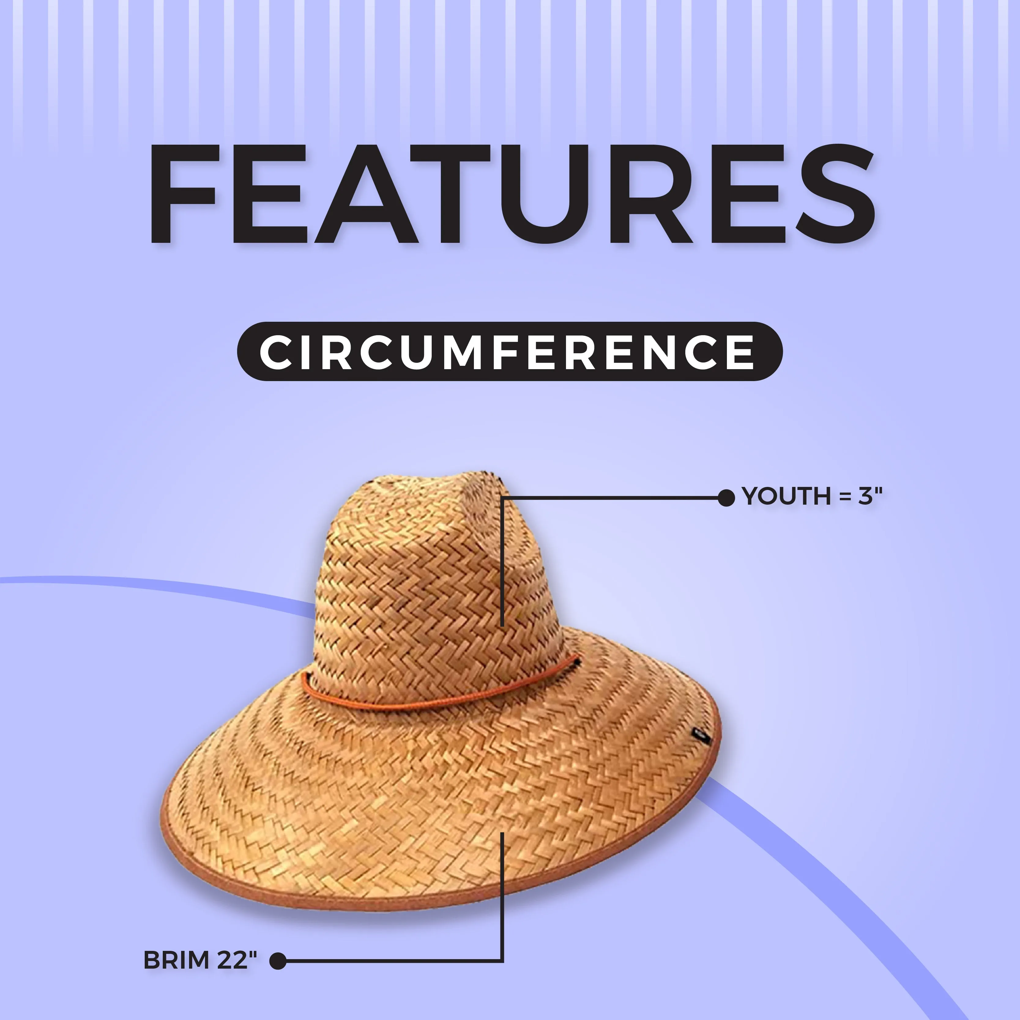 JG Straw Sun Lifeguard Beach Hat