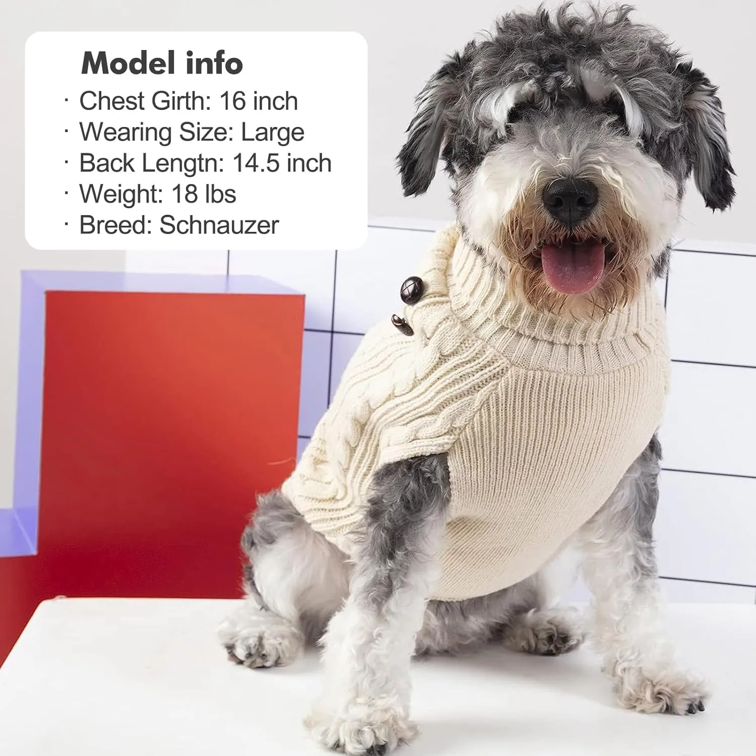 KYEESE Dog Sweater Soft Large Pet Sweater Stretchy Dog Pullover Sweaters for Large Dogs Knitwear Pet Coats Dogs Clothes with Gingham