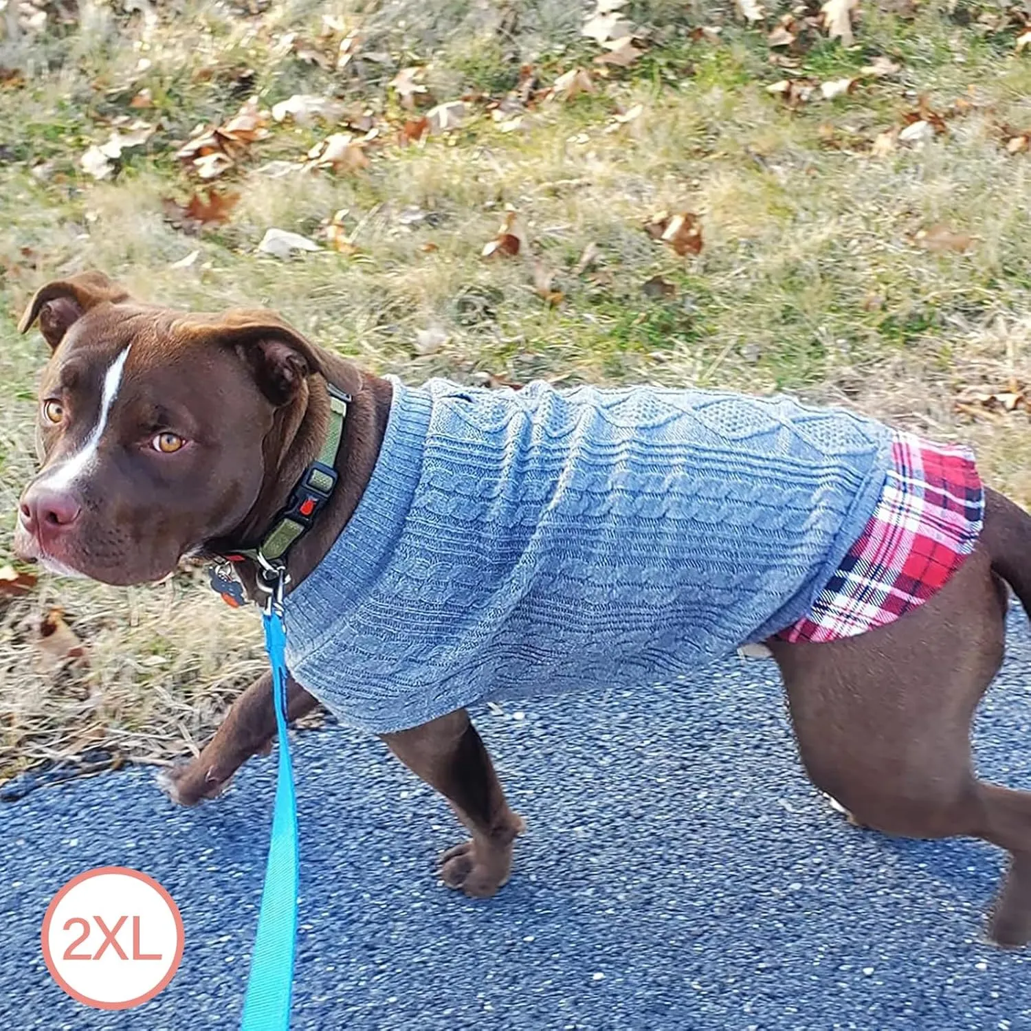 KYEESE Dog Sweater Soft Large Pet Sweater Stretchy Dog Pullover Sweaters for Large Dogs Knitwear Pet Coats Dogs Clothes with Gingham