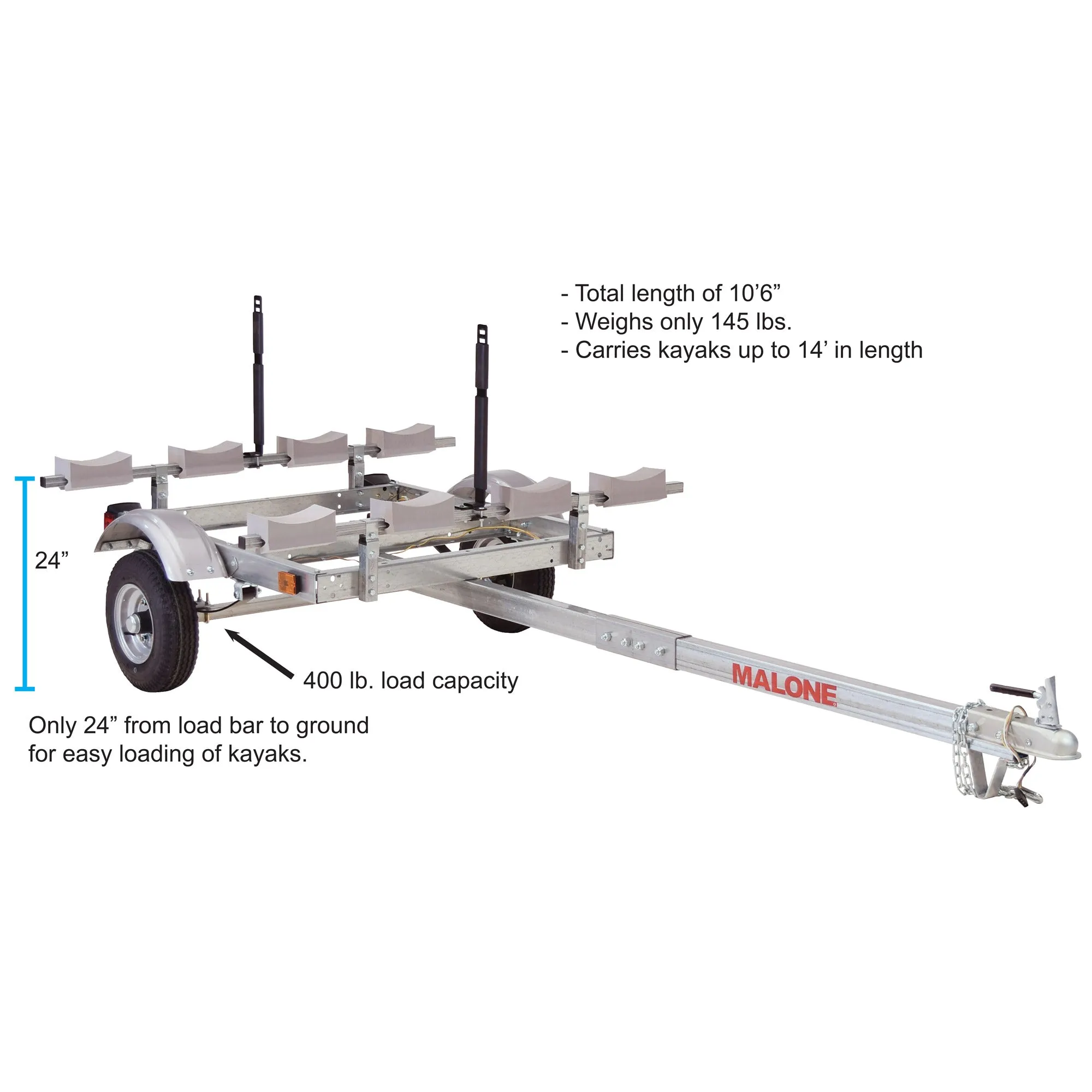 Malone EcoLight 4-Boat Stacker Kayak Trailer Package - MPG586XL