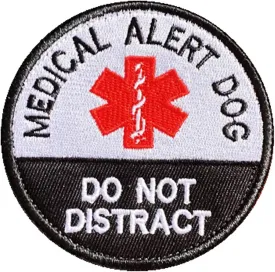 Medical Alert Do Not Distract Patch for Service Dog Vests Collar, Tactical Embroidered Hook & Loop Patch (No Distract)