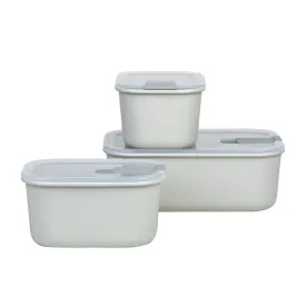 Mepal Easy Clip Rectangular Storage Box Set 3 Piece Nordic in White