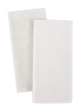 Microfiber Dish Towels, Set of 2, White
