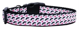 Moustache Love Ribbon Dog Collars Medium