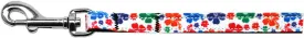 Multi-Colored Hawaiian Hibiscus Nylon Ribbon Pet Leash 3-8 inch wide 6Ft Lsh