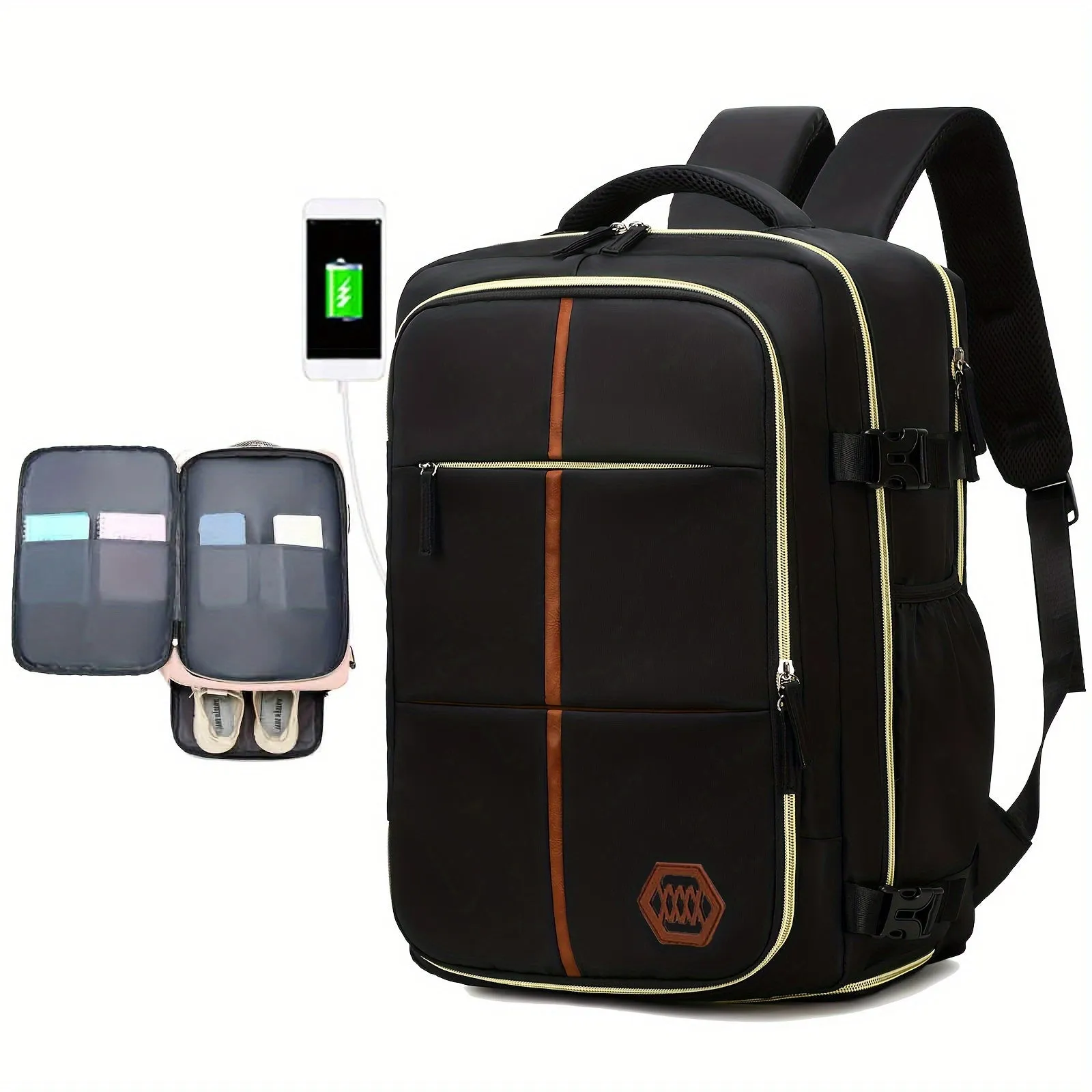 Multifunctional Travel Backpack, Airline-approved, Laptop Schoolbag With Shoes Compartment