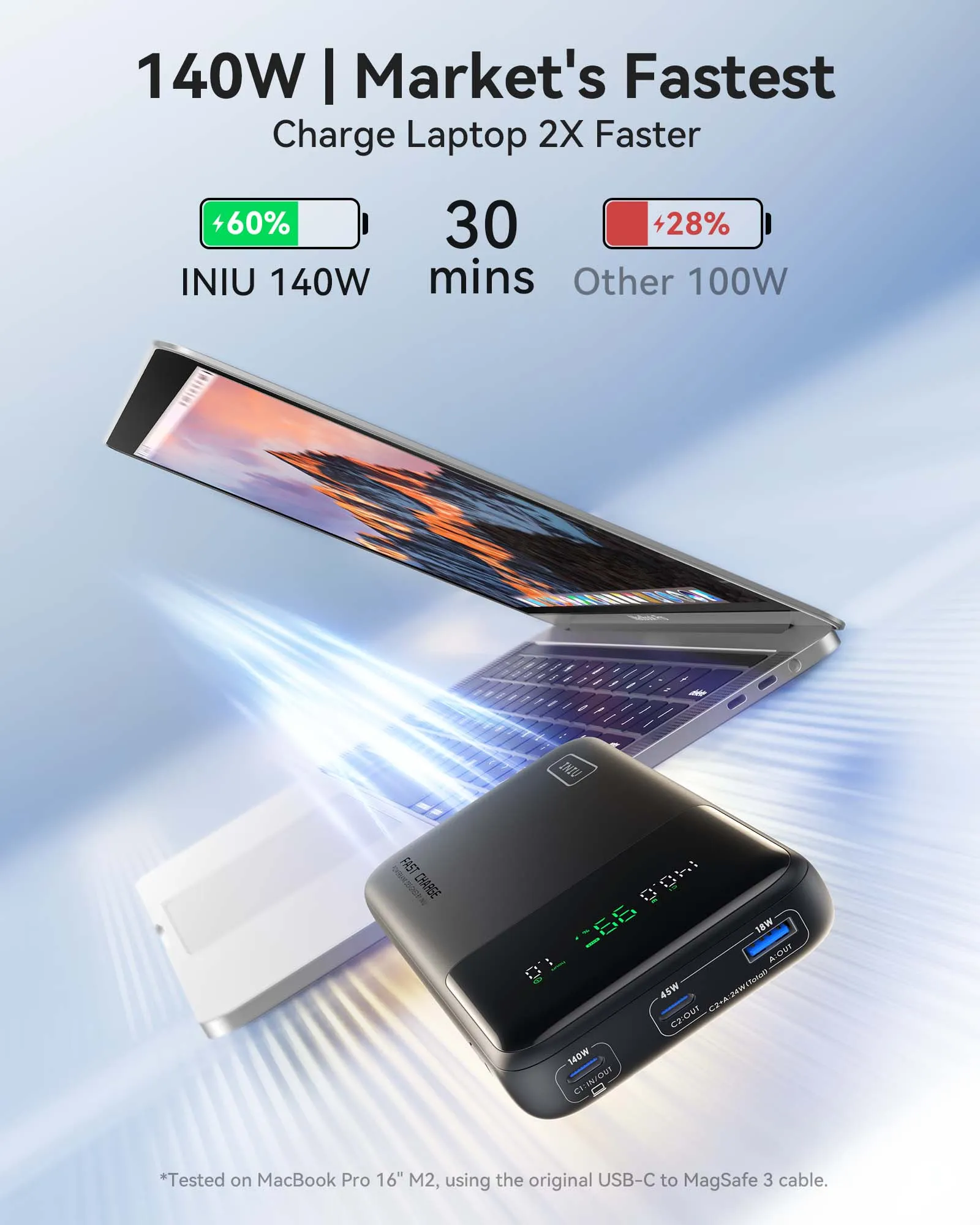 [New] INIU Cougar P64-E1 Power Bank Fastest 140W 25000mAh