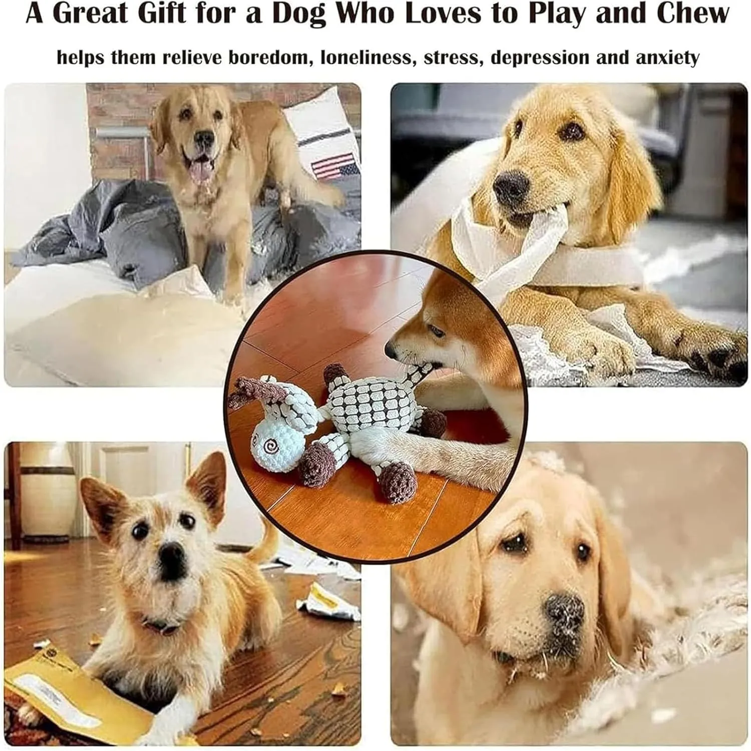 Outfany Bitebuddy, Outfany Bitebuddy Dog Toy, Bite Buddy Chew Toy for Dogs, Indestructible & Tough & Durable, for Aggressive Chewers, Interactive Dog Squeaky Toys (Brown)