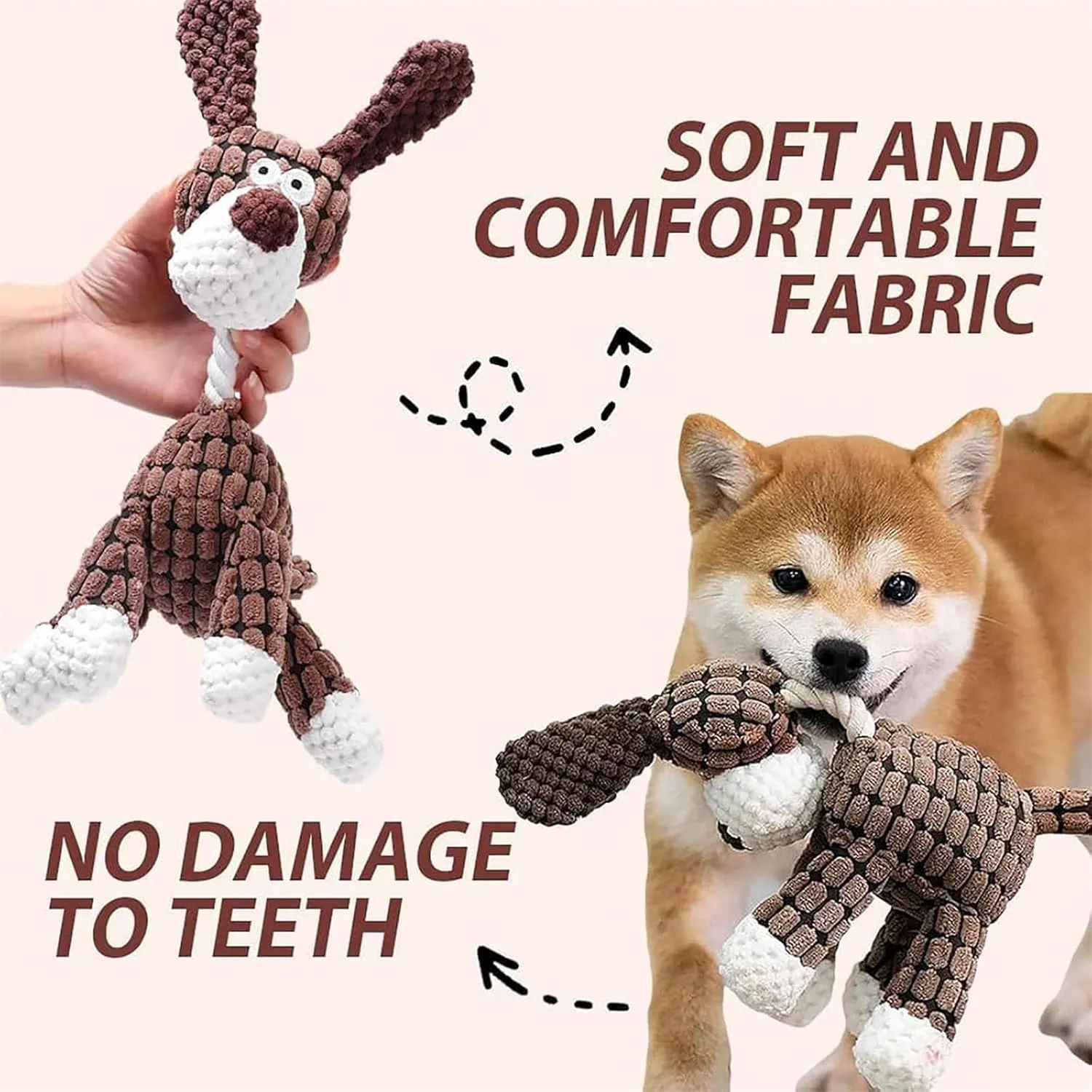 Outfany Bitebuddy, Outfany Bitebuddy Dog Toy, Bite Buddy Chew Toy for Dogs, Indestructible & Tough & Durable, for Aggressive Chewers, Interactive Dog Squeaky Toys (Brown)