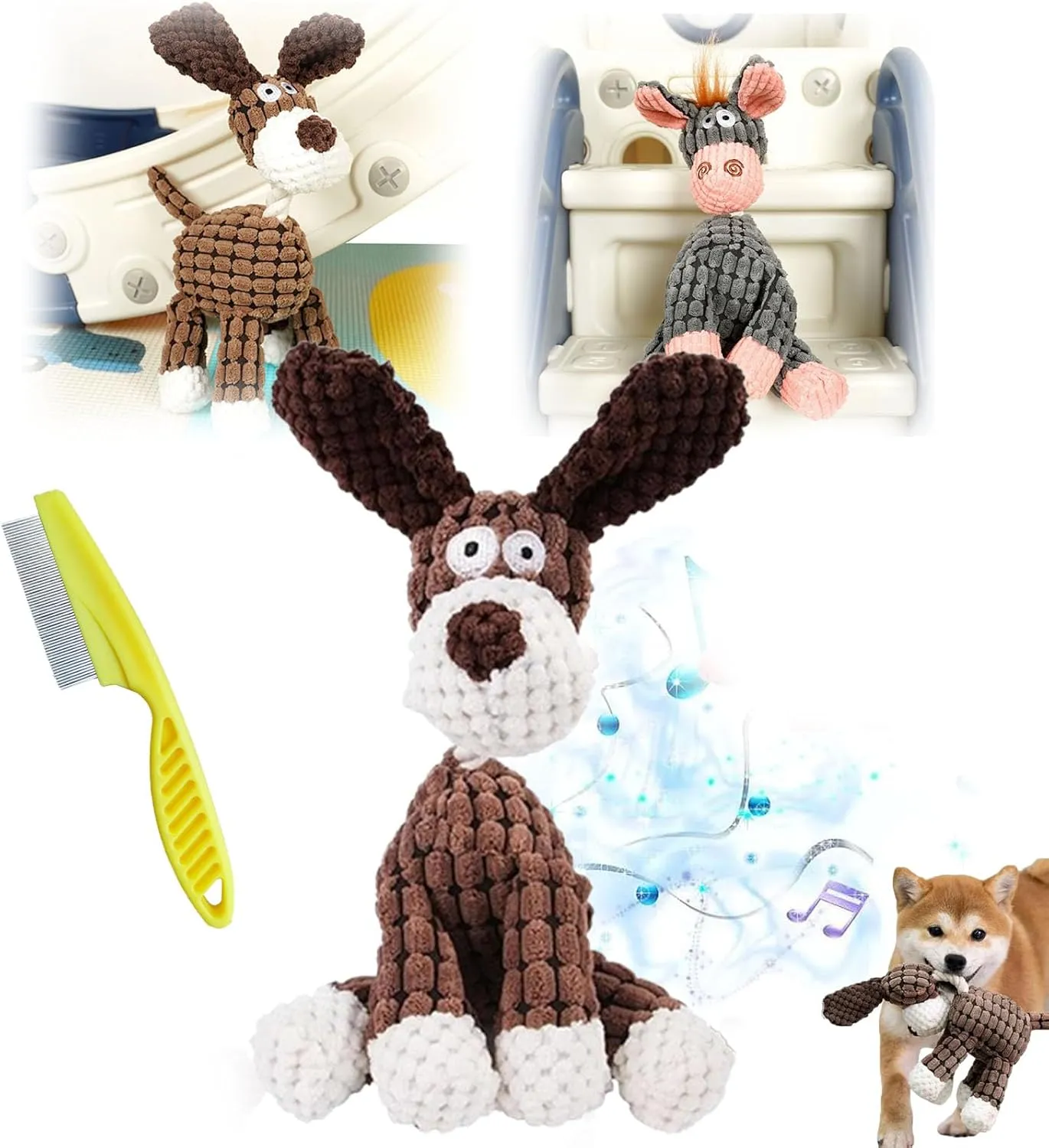 Outfany Bitebuddy, Outfany Bitebuddy Dog Toy, Bite Buddy Chew Toy for Dogs, Indestructible & Tough & Durable, for Aggressive Chewers, Interactive Dog Squeaky Toys (Brown)