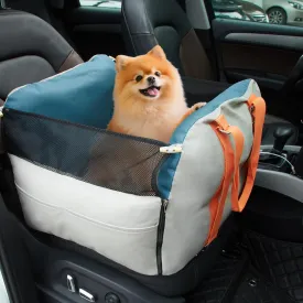 Ownpets Dog Car Seat for Small/Medium Dogs,Waterproof & Scratch-Resistant,Elevated Dog Booster Car Seat with Storage Pockets and Safety Belt,Up to 30lbs
