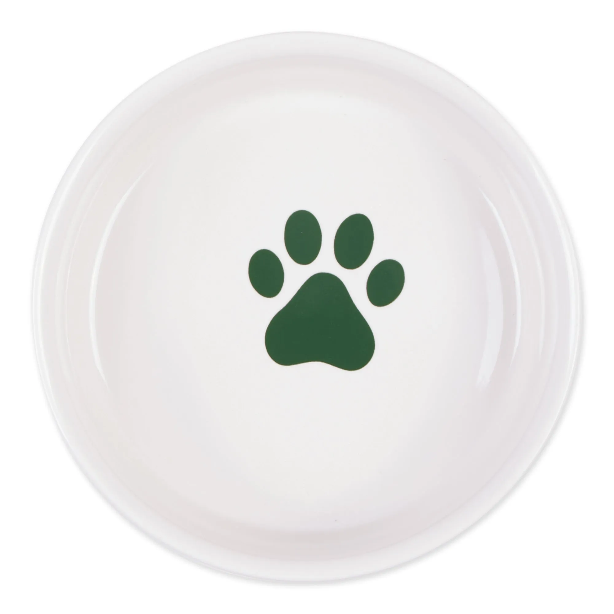 Pet Bowl Dog Show Hunter Green Medium 6Dx2H Set of 2