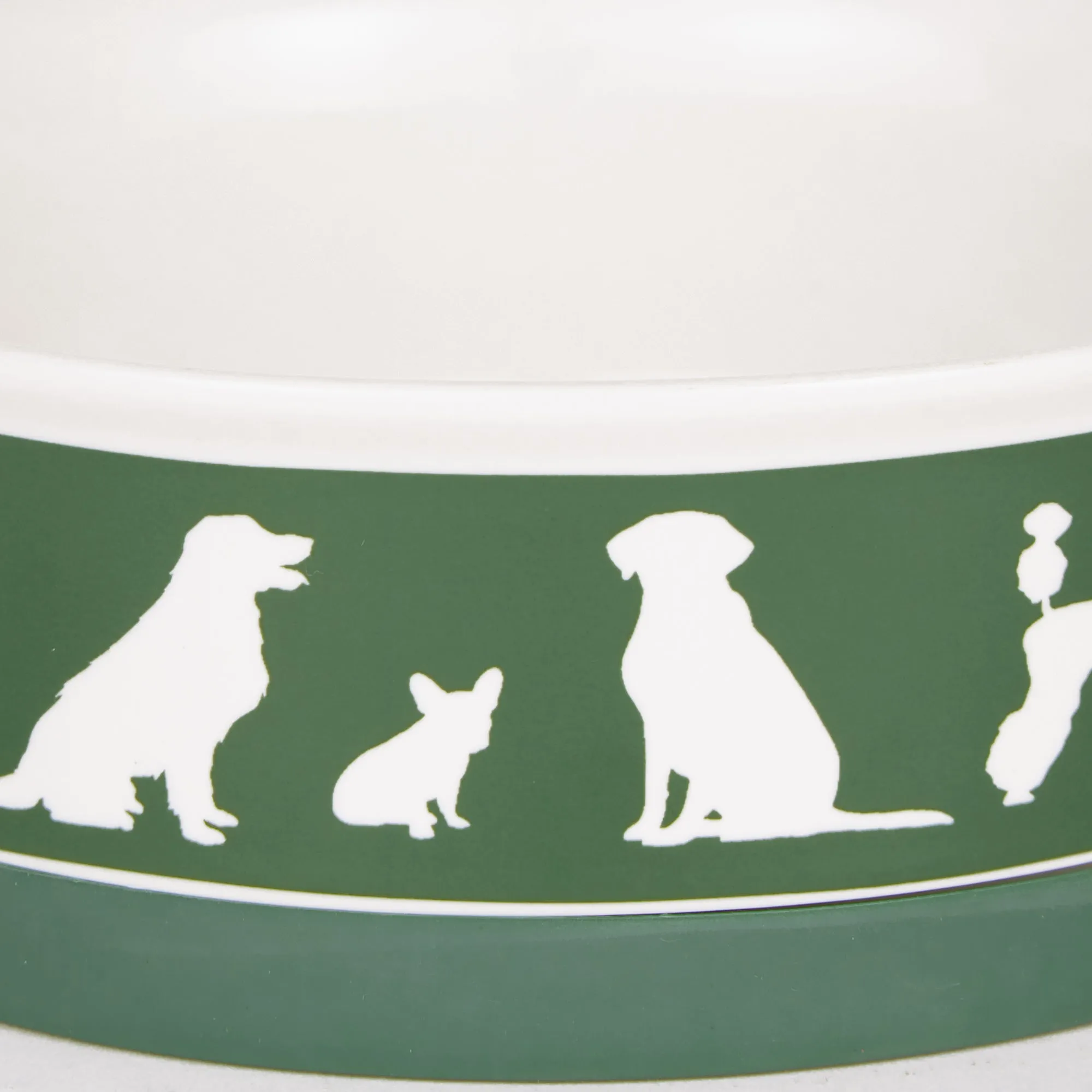 Pet Bowl Dog Show Hunter Green Medium 6Dx2H Set of 2