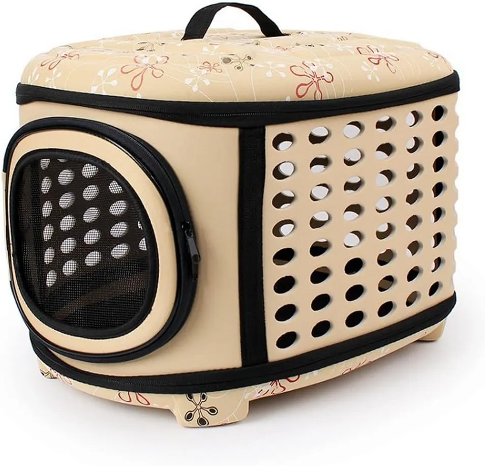 Pet Carriers Handbag Cage Portable Foldable Cage for Dog Cat Puppy Travel and Outdoor Activities Beige