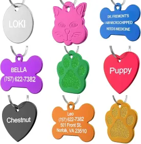 Pet ID Tag Custom for Dog Cat Personalized | Many Shapes and Colors to Choose from | Made in USA | Strong Anodized Aluminum (Circle Red, Large)