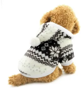 SELMAI Dog Christmas Outfit Snowflake Dog Coat Fleece Lined Dog Coat Hoodie Red L