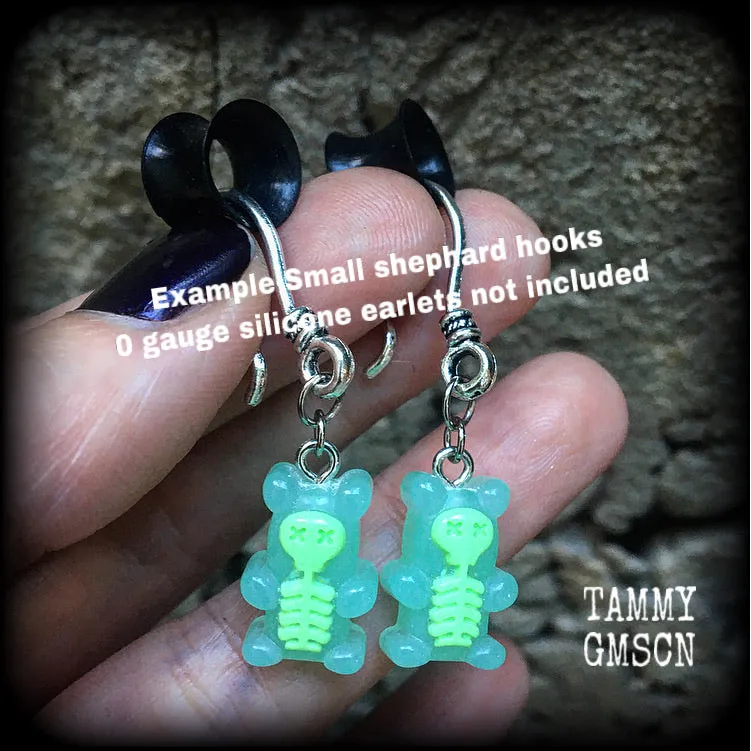 Skeleton gummy bear earrings-Halloween earrings