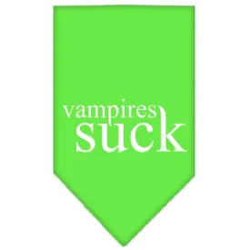 Vampires Suck Screen Print Bandana Lime Green Large