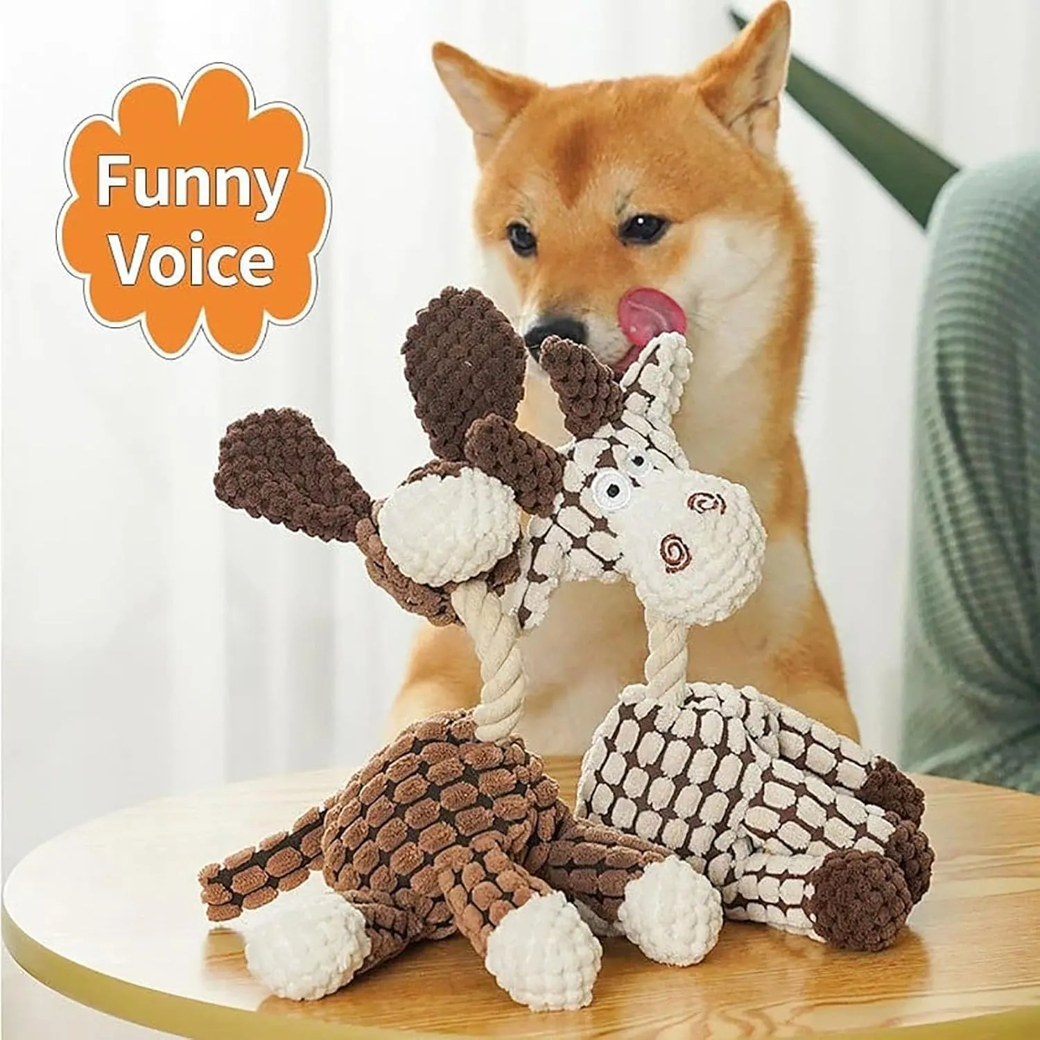 Vianys Bite Buddy, Shirem Bite Buddy, Bite Buddy Chew Toy for Dogs, Indestructible Dog Toy with Squeak, Cute Soft Resistant Dog Toys for Aggressive Chewers (2 PCS E)