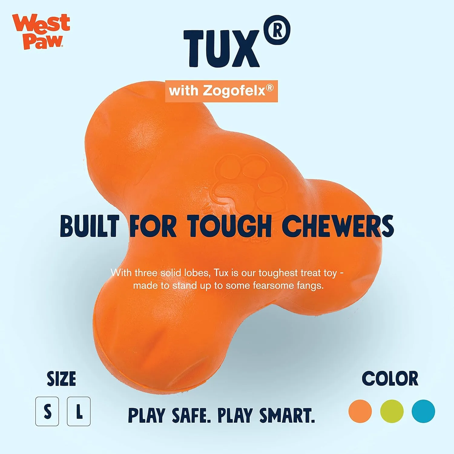 West Paw Zogoflex Small Tux Tough Treat Dispensing Dog Chew Toy