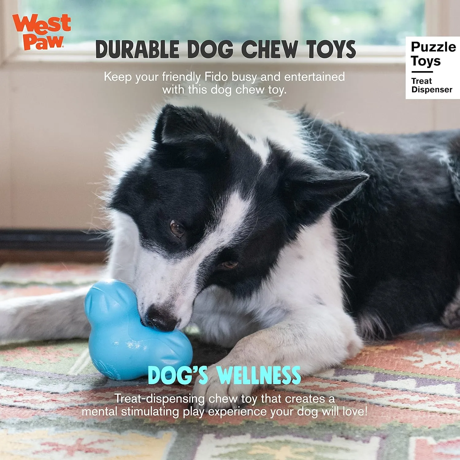 West Paw Zogoflex Small Tux Tough Treat Dispensing Dog Chew Toy