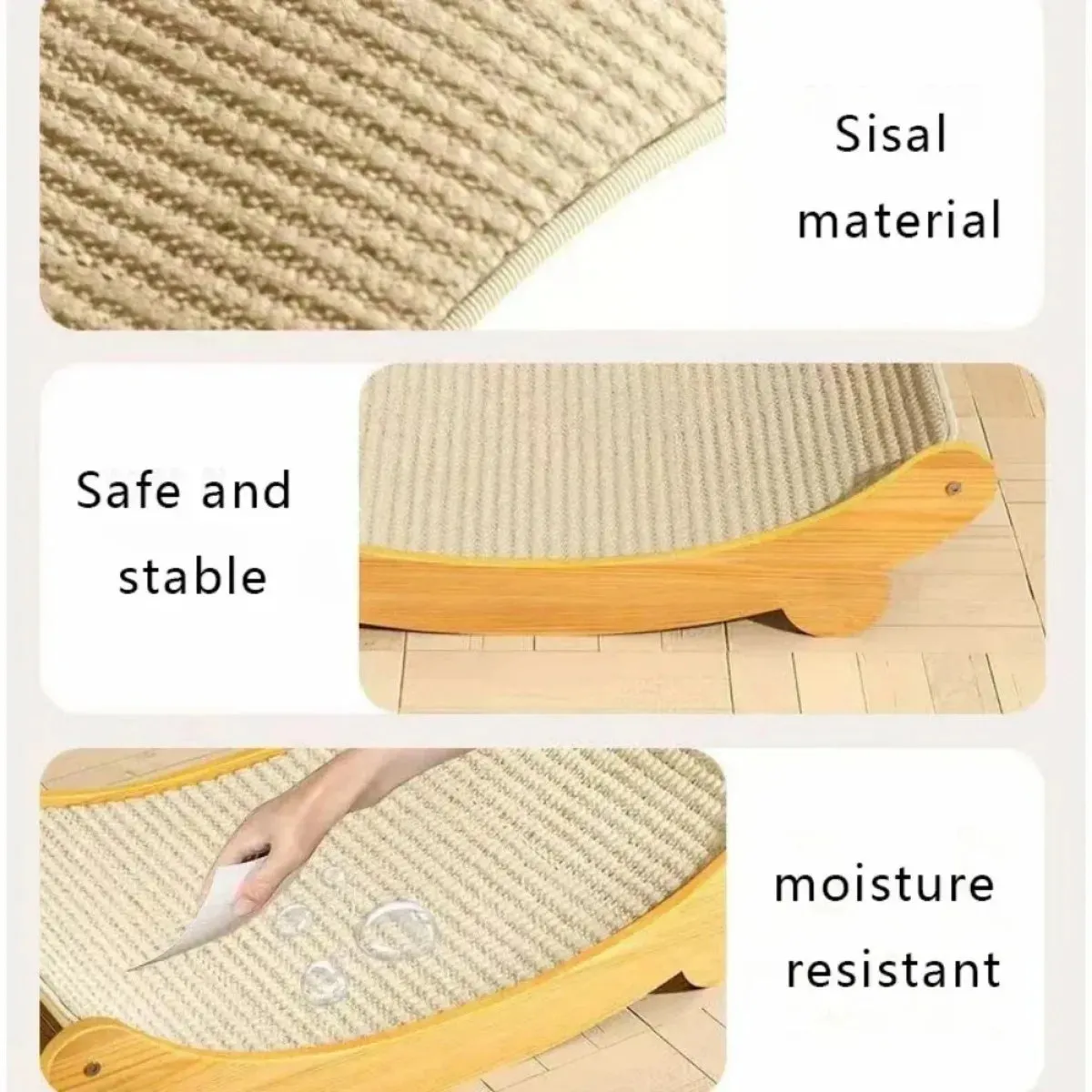 Wooden Scratching & Detachable Wear-resistant Pads Multifunction Cats Sleeping Bed