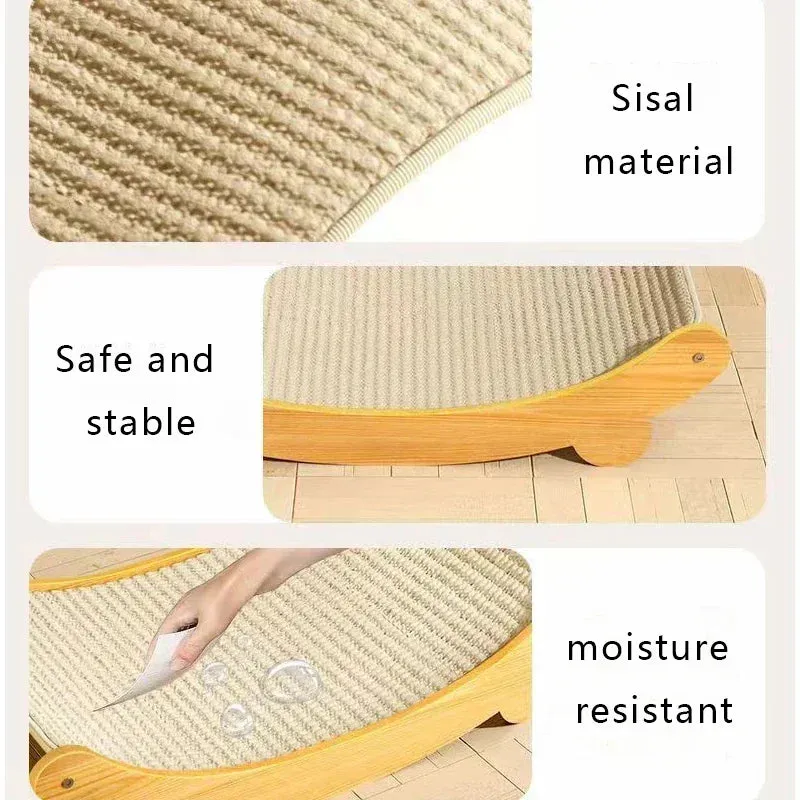 Wooden Scratching & Detachable Wear-resistant Pads Multifunction Cats Sleeping Bed